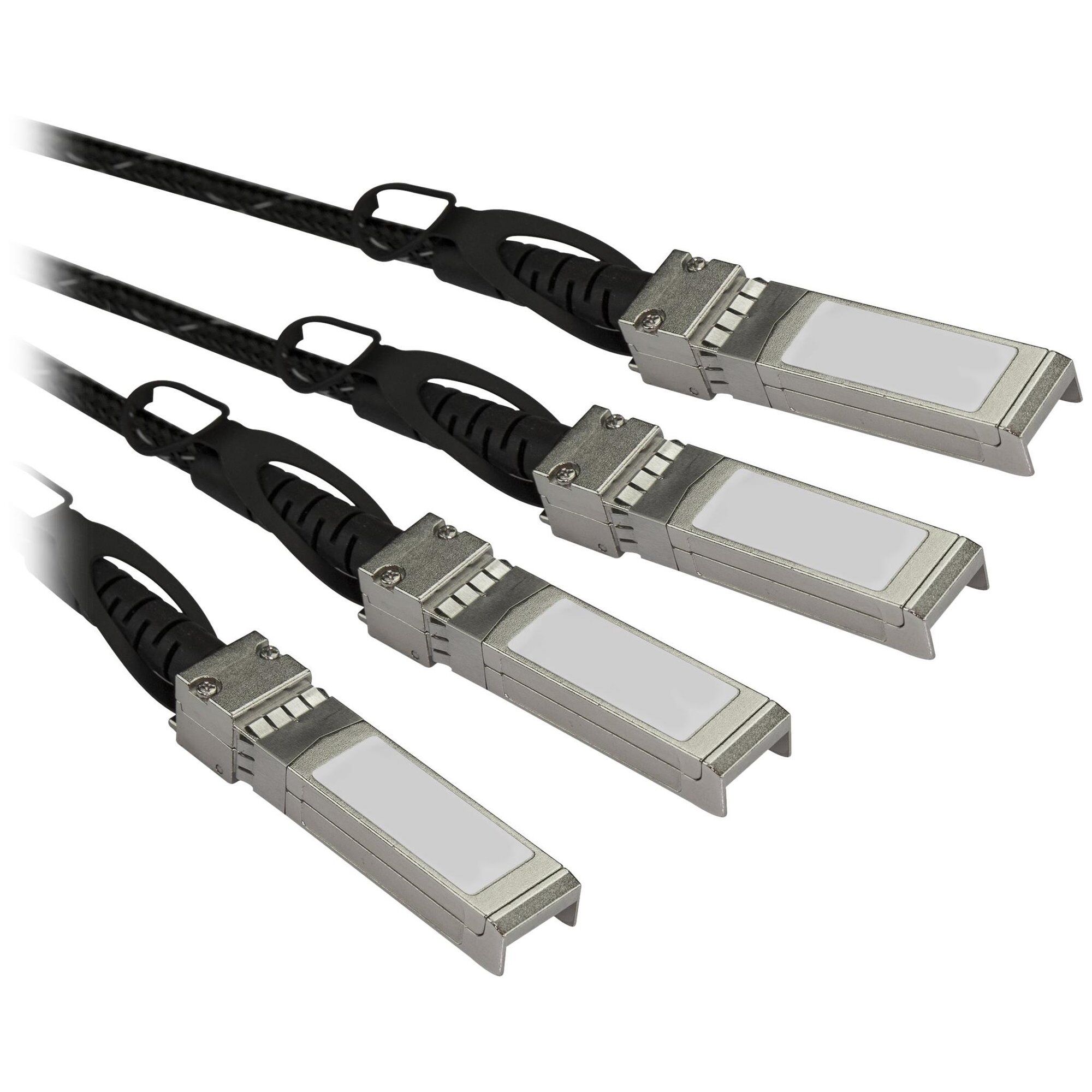 StarTech 3m QSFP+ to 4x SFP+ Cable - MSA Compliant, 40G to 10G, Twinaxial, Passive, DAC, Split-Type, Locked QSFP+ to Locked SFP+