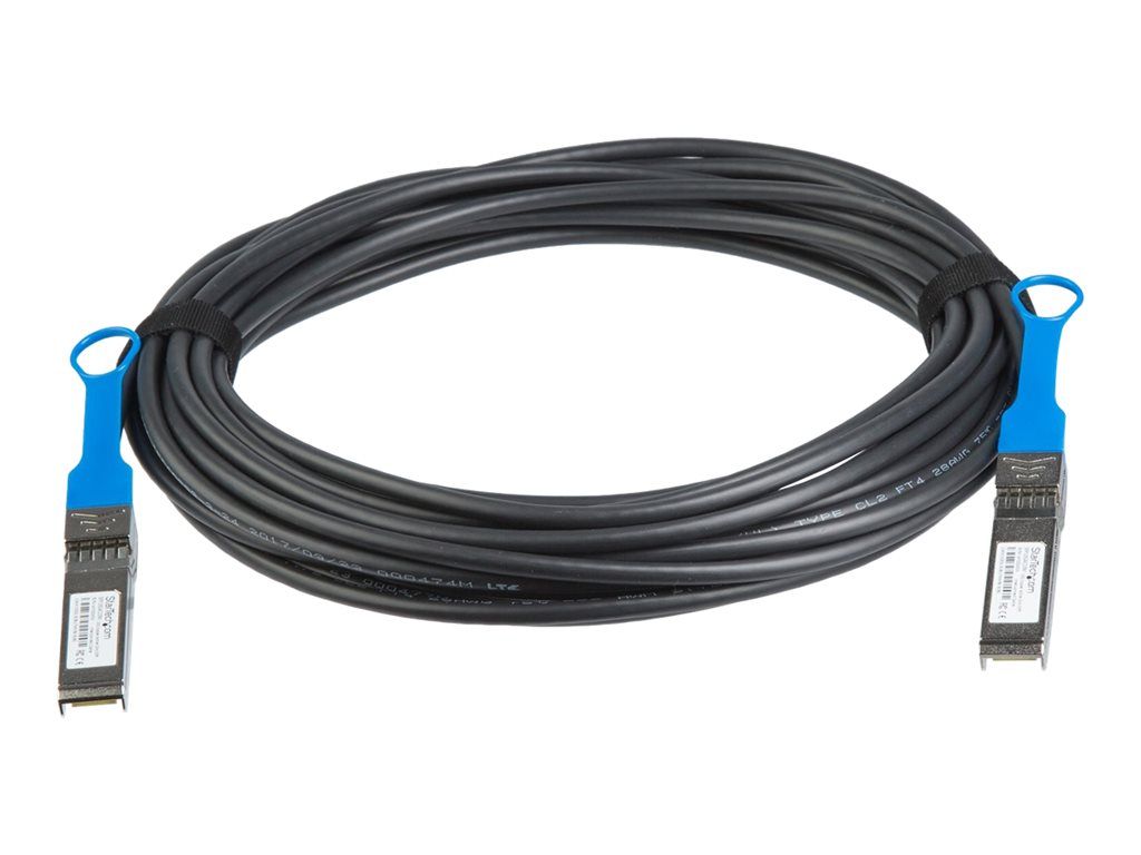 Cable StarTech de conexión directa de 10 m - Cumple con MSA, 10GBase-T, SFP+ bloqueado para SFP+, twinaxial, SFF-8431/SFF-8432, activo, negro