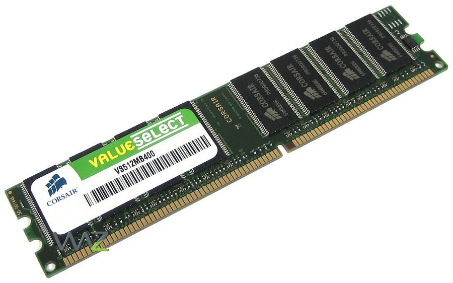 Corsair Value Select 512MB DDR Module (184-pin DIMM, 400MHz/PC3200, CL2.5, Unbuffered, Non-ECC)