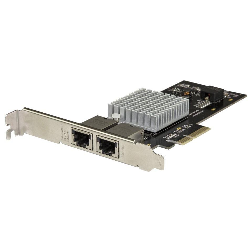 Tarjeta de red StarTech de 2 puertos con chipset Intel X550 - 10Gb Ethernet x 2 (perfil bajo, PCIe 3.0 x4)