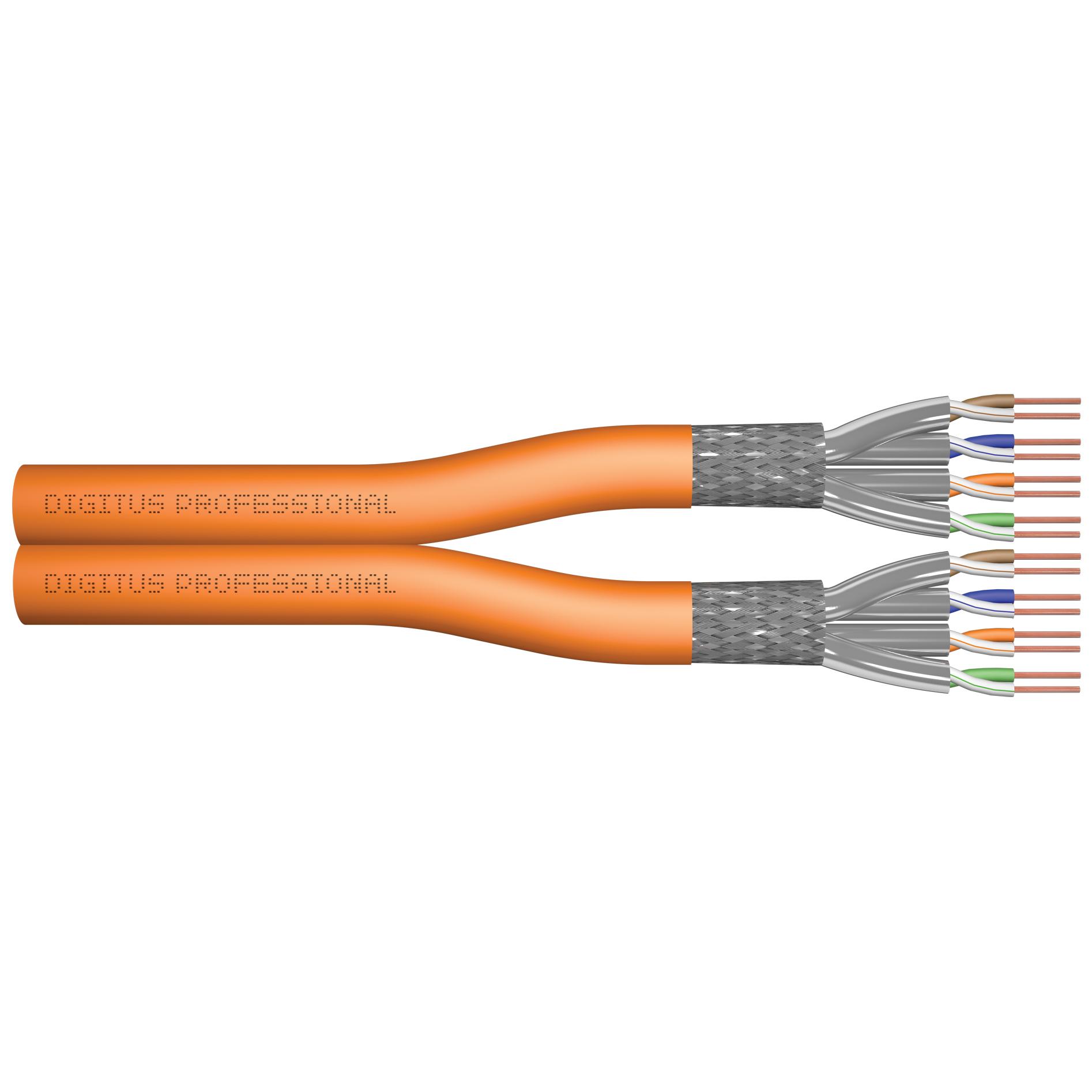 Cable Digitus Profesional - Suelto - 100m - SFTP, PiMF - CAT 7 - Naranja, RAL 2000
