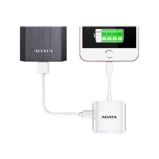 Lector de tarjetas ADATA AI910 Plus - SDHC, microSDHC, SDXC, MicroSDXC - Lightning/USB 2.0