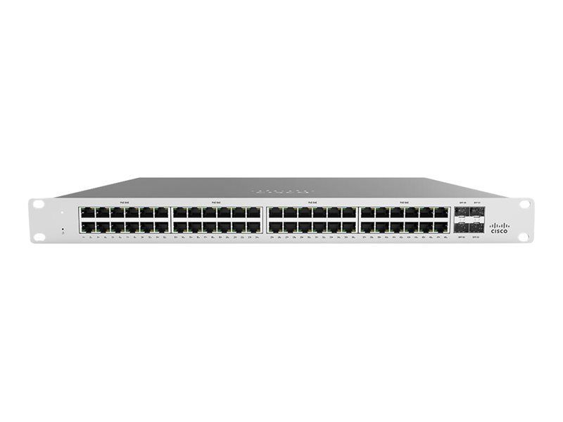 Conmutador Cisco Meraki MS120-48LP Gerenciado en la Nube - 48x 10/100/1000 PoE + 4x SFP Gigabit