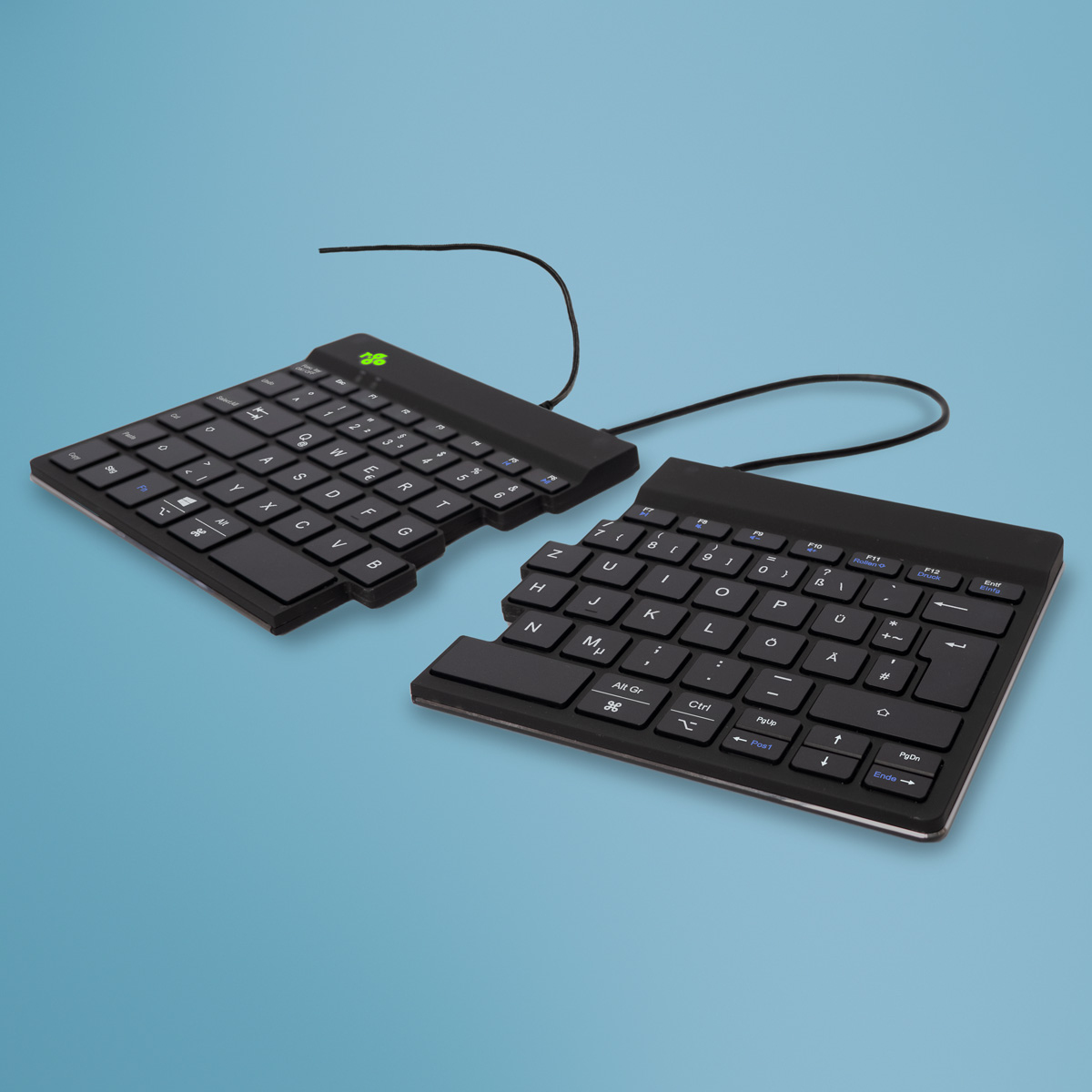 R-Go Tools R-Go Split Break v2 Ergonomic Keyboard with Pause Software, QWERTZ (DE), Wired, Black