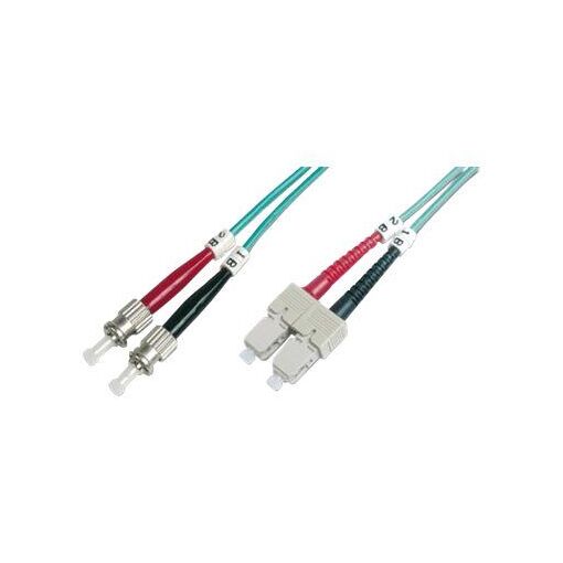 Câble optique Assman OM3 à fibre multimode, 1 m, ST vers SC, Duplex, 50/125 microns