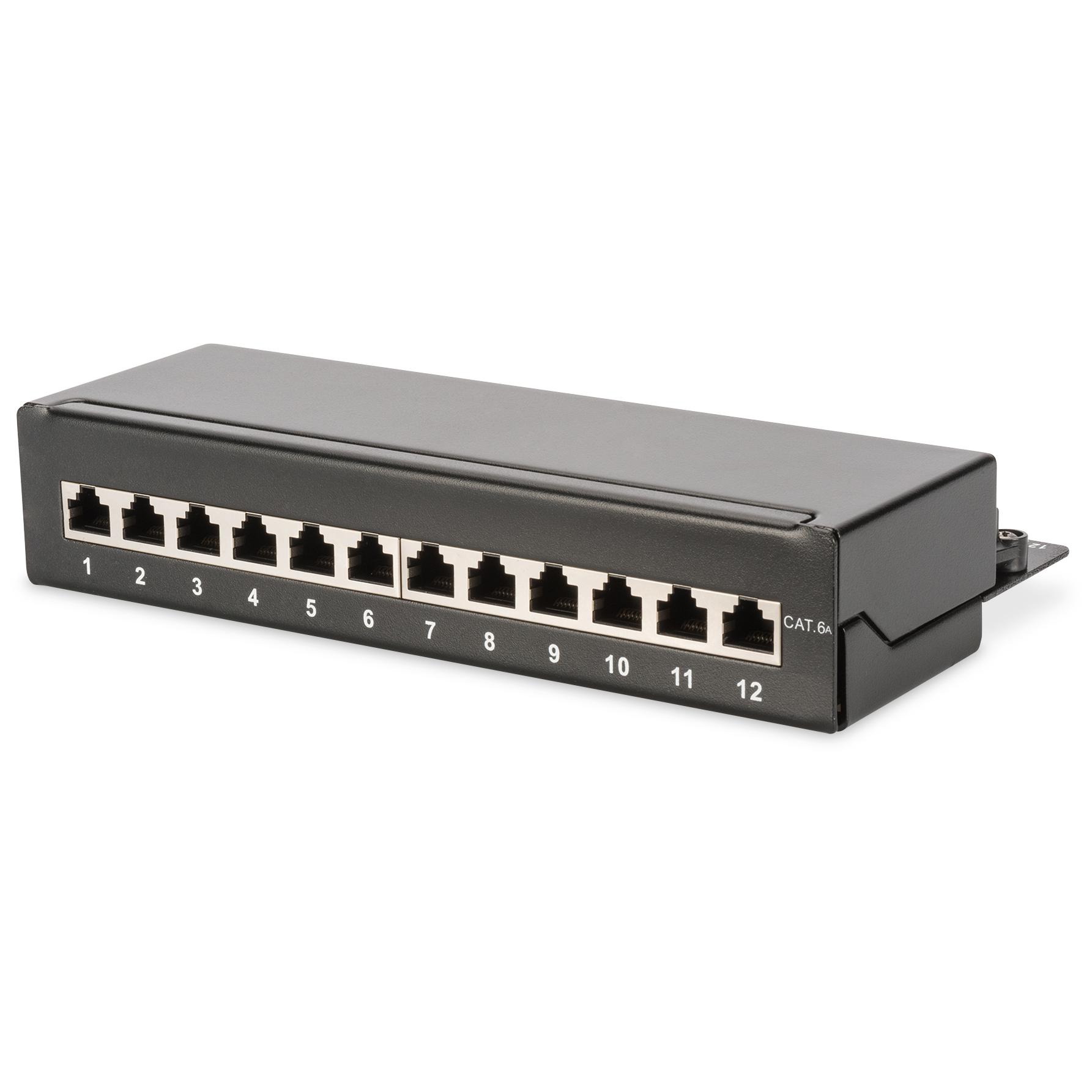 Digitus CAT 6A Desktop Patch Panel, Class EA, Shielded, Black