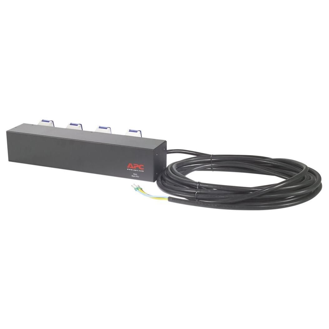 APC Base Rack PDU - Power Distribution Unit (Rack-mount) - 230V AC - Cable Input - 4 Output Connectors (IEC 60309) - 2U - 19" - 8.5ft Cord - Black
