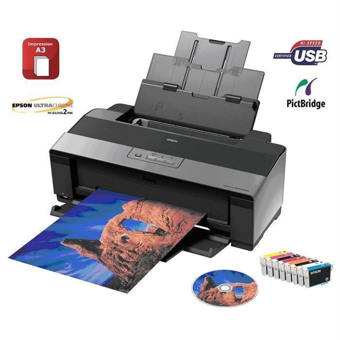 Epson Stylus Photo R1900 - Printer - color - inkjet - Super A3/B - 5760 x 1440 dpi - capacity: 120 sheets - USB, USB host