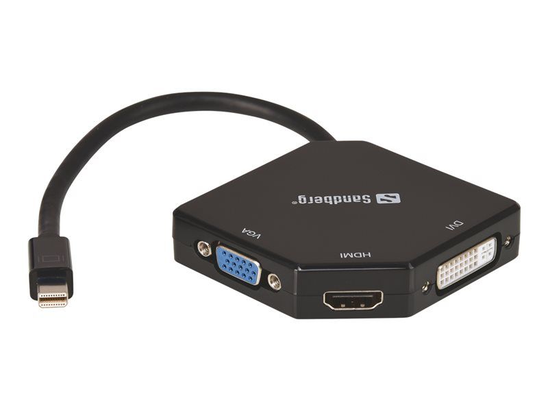 Adaptador Sandberg MiniDP a HDMI+DVI+VGA