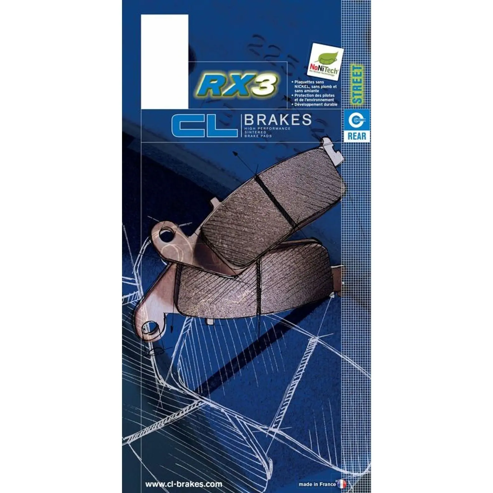 CL Brakes Metal Fritted Road Brake Pad RX3 2382RX3