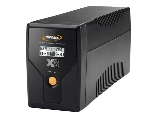 INFOSEC X3 EX LCD 1000 USB - UPS - AC 110-120/220-240V - 1000VA - 9Ah - USB - Output Connectors: 2