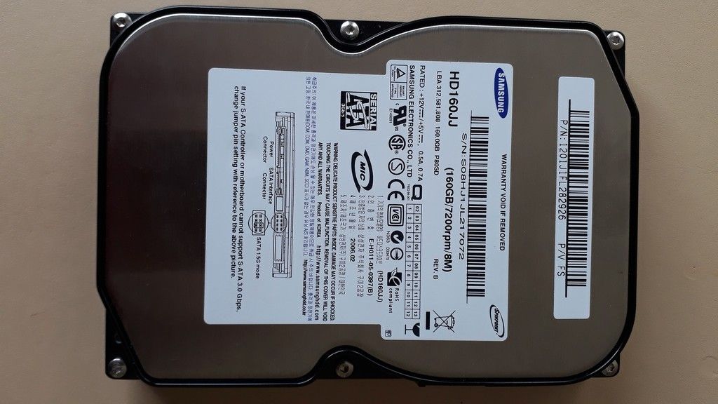 Samsung SpinPoint P80SD - 160GB Internal Hard Drive - 3.5" - SATA 3Gb/s - 7200 RPM - 8MB Buffer