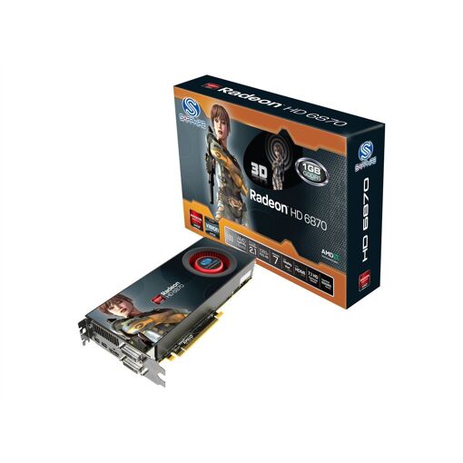 Carte graphique Sapphire Radeon HD 6870 - 1 Go GDDR5 - PCIe 2.1 x16 - 2 DVI, HDMI, 2 Mini DisplayPort