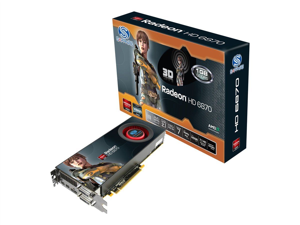 Sapphire Radeon HD 6870 - Graphics Card - 1GB GDDR5 - PCIe 2.1 x16 - 2x DVI, HDMI, 2x Mini DisplayPort