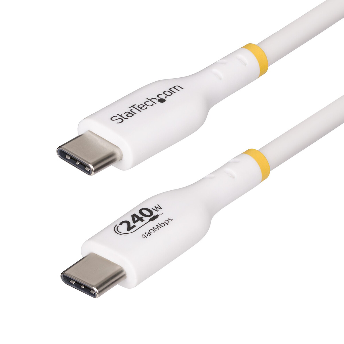 StarTech.com Câble USB-C vers USB-C 2.0 - 240W 5A PD EPR - 2 m - Blanc