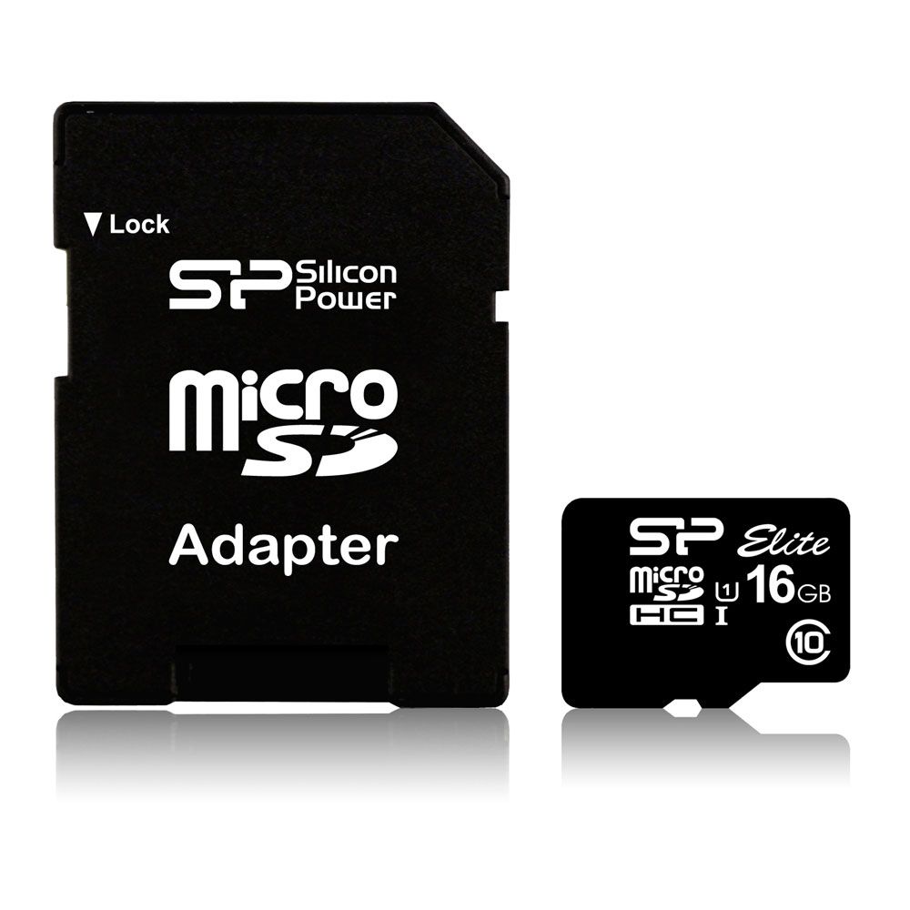 Silicon Power Elite MicroSDHC Card - 16GB, Class 10, UHS-I (includes Adapter)