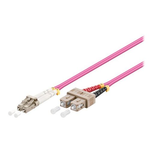 Wentronic Fiber Optic Network Cable, 3m, OM4, 50/125 Micron, Halogen-Free, Purple