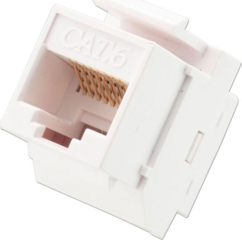 Adaptateur Lindy Cat6 à logement modulaire - Connecteur RJ-45 - Blanc