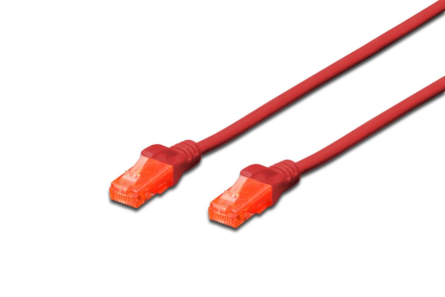 Assmann DIGITUS Professional Ethernet Cable - 25cm, CAT6, Red