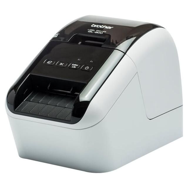 Brother QL-800 Label Printer - Direct Thermal - Roll (6.2 cm) - 300 x 600 ppp - Up to 93 labels per minute - USB 2.0 - Cutter - Black, White
