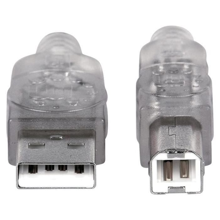 Cable USB IC Intracom, 1,8 m, Plateado transparente, 480 Mbps (USB 2.0), Alta velocidad