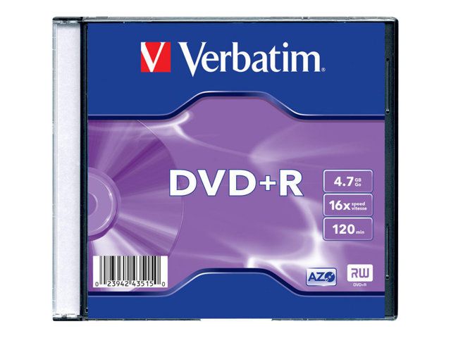 Verbatim DVD+R 4.7GB 16x Silver Matte
