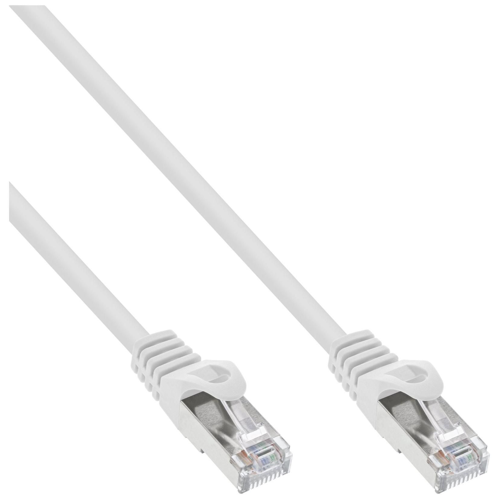 INTOS ELECTRONIC RJ-45 (M) to RJ-45 (M) Cable, 50 cm, SFTP, CAT 5e, Molded, White