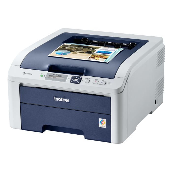 Brother HL-3040CN Color LED Printer - A4/Legal, 600 x 2400 ppp, Up to 17 ppm (Mono/Color), 250-Sheet Capacity, USB, LAN