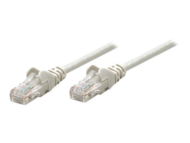 IC Intracom Network Patch Cable, Cat5e, 3ft, Grey, U/UTP, PVC, RJ45, Gold Plated Contacts, Snagless, Booted, Lifetime Warranty