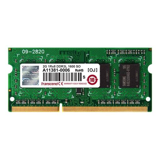Módulo de memoria Transcend DDR3L 2GB, 1600MHz (PC3L-12800), CL11, 1.35V, sin tampón, no ECC