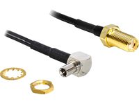 Adaptateur d'antenne Delock - TS-9 Mascul à SMA Féminin - 14,5 cm - Noir - Connecteur à 90°