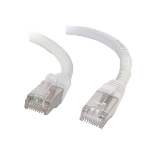 C2G Cat6a Booted Shielded Patch Cable - 1m, STP, CAT 6a, Molded, Locking, White