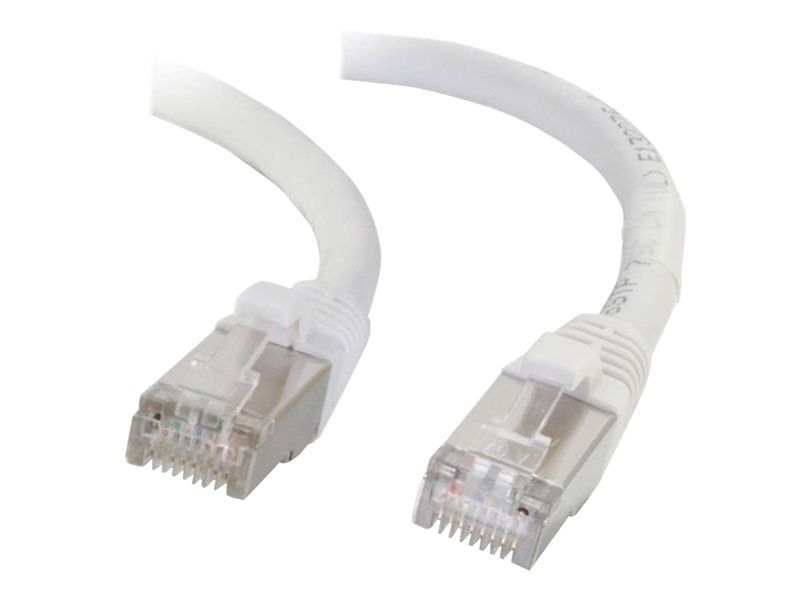 C2G Cat6a Booted Shielded Patch Cable - 1m, STP, CAT 6a, Molded, Locking, White