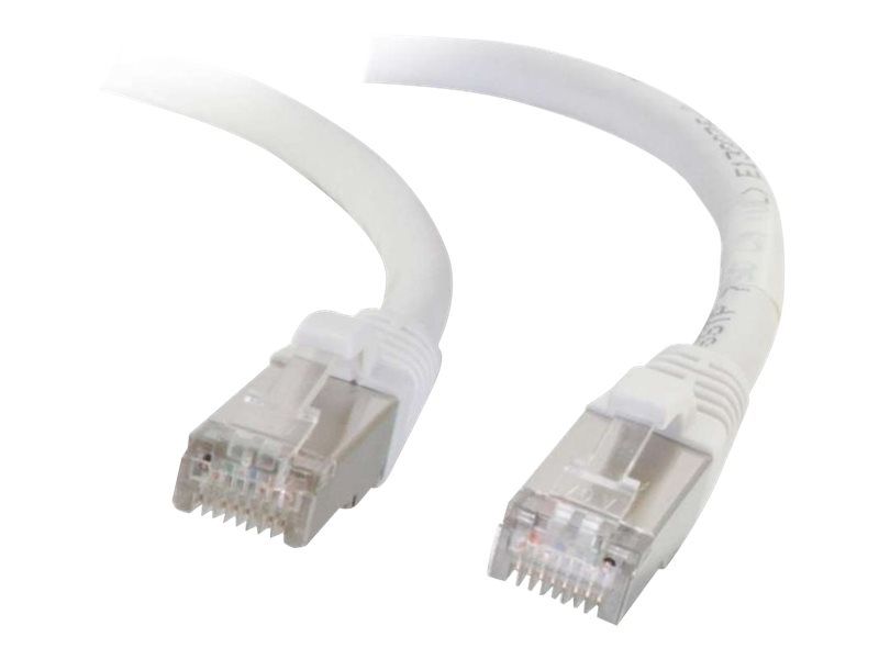 C2G Cat6a Booted Shielded Network Patch Cable - 3m, STP, CAT 6a, Molded, Locking, White