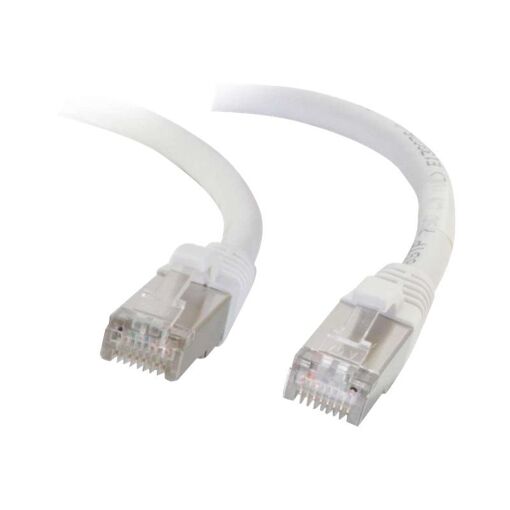 C2G Cat6a Booted Shielded Network Patch Cable - 3m, STP, CAT 6a, Molded, Locking, White