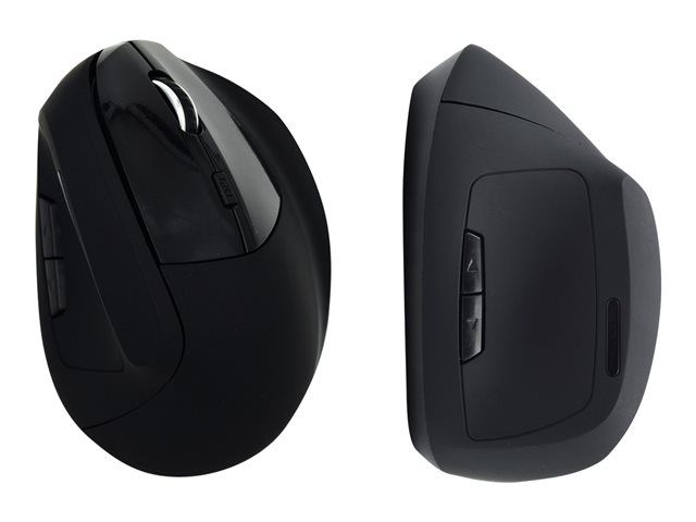 Ratón vertical Eminent Ewent EW3158 - Ergonómico - Óptico - 5 botones - Inalámbrico - 2.4 GHz - Receptor USB inalámbrico - Negro