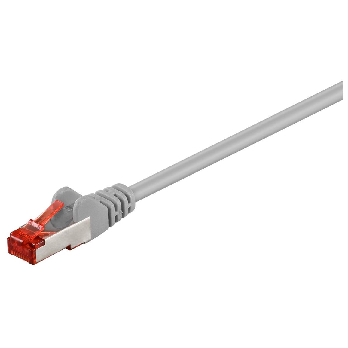 Wentronic Goobay Network Cable - RJ-45 (M) to RJ-45 (M) - 1m - Metal Foil Pair (PiMF) - CAT 6 - Molded - Grey