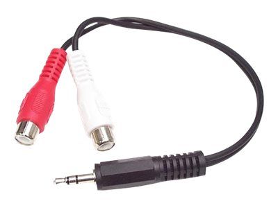 Câble adaptateur audio StarTech - 3,5 mm mâle à 2 x RCA femelle, 15 cm