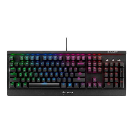 Clavier mécanique Sharkoon Skiller MECH SGK3, rétroéclairé, USB, US, commutateurs Kailh Bleu