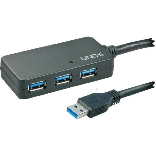 Lindy Active USB 3.0 Pro 10m Extension Cable with 4-Port Hub
