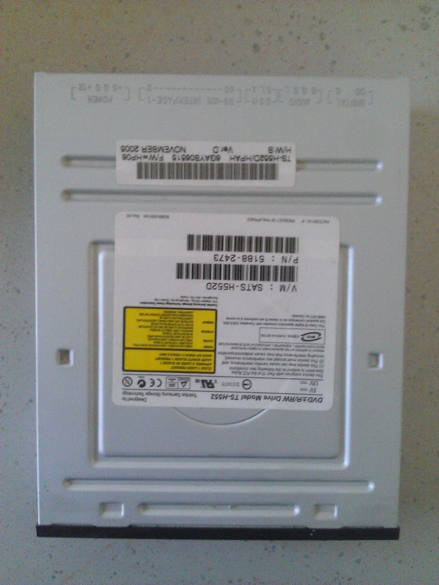 Unidad de DVD interna Samsung TS-H352 48x IDE ATA Negra