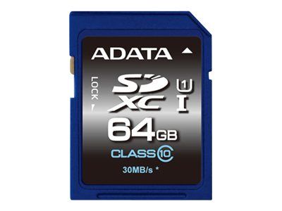 Tarjeta de memoria flash ADATA Premier UHS-I - 64 GB - Clase UHS 1/Clase 10 - SDXC UHS-I