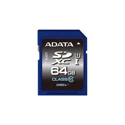 Tarjeta de memoria flash ADATA Premier UHS-I - 64 GB - Clase UHS 1/Clase 10 - SDXC UHS-I