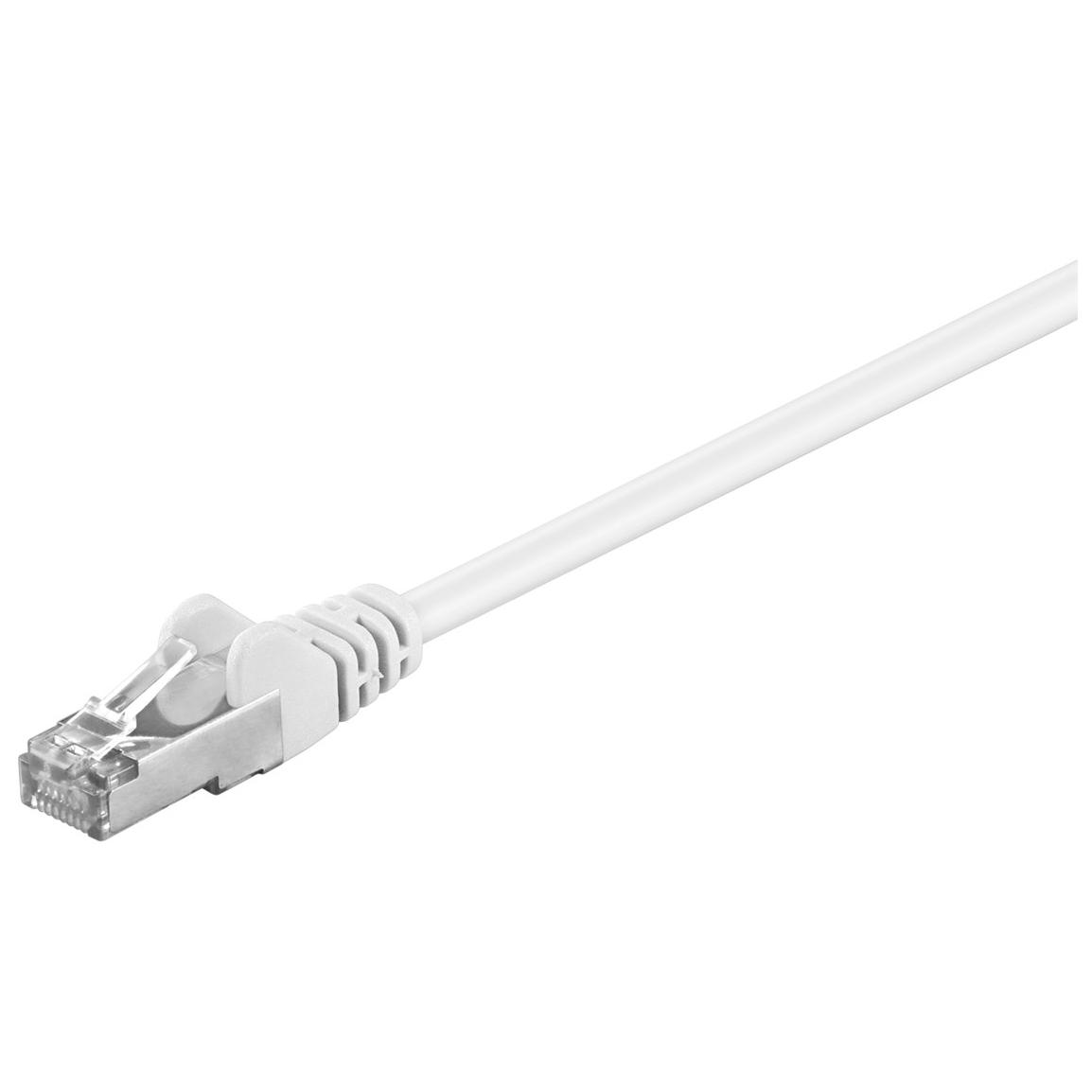 Goobay Network Cable - 1m, Cat5e, Shielded Twisted Pair, RJ45 Male to Male - White