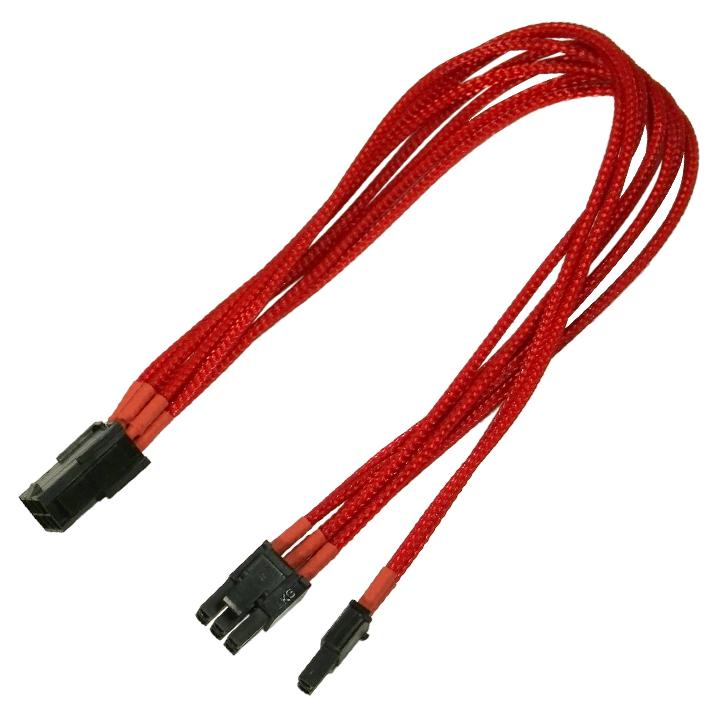 Nanoxia - 8-Pin PCIe Power Adapter (6+2) to 6-Pin PCIe - 30cm - Red