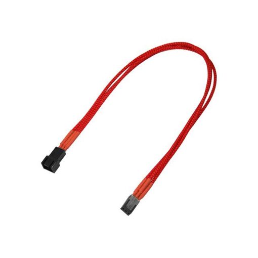 Adaptateur de câble d'alimentation Nanoxia pour ventilateur - Molex 3 broches (F) vers Molex 3 broches (M) - 30 cm - Rouge