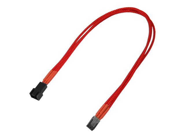 Nanoxia Fan Power Cable Extension - 3-Pin Molex (F) to 3-Pin Molex (M) - 12 Inches - Red