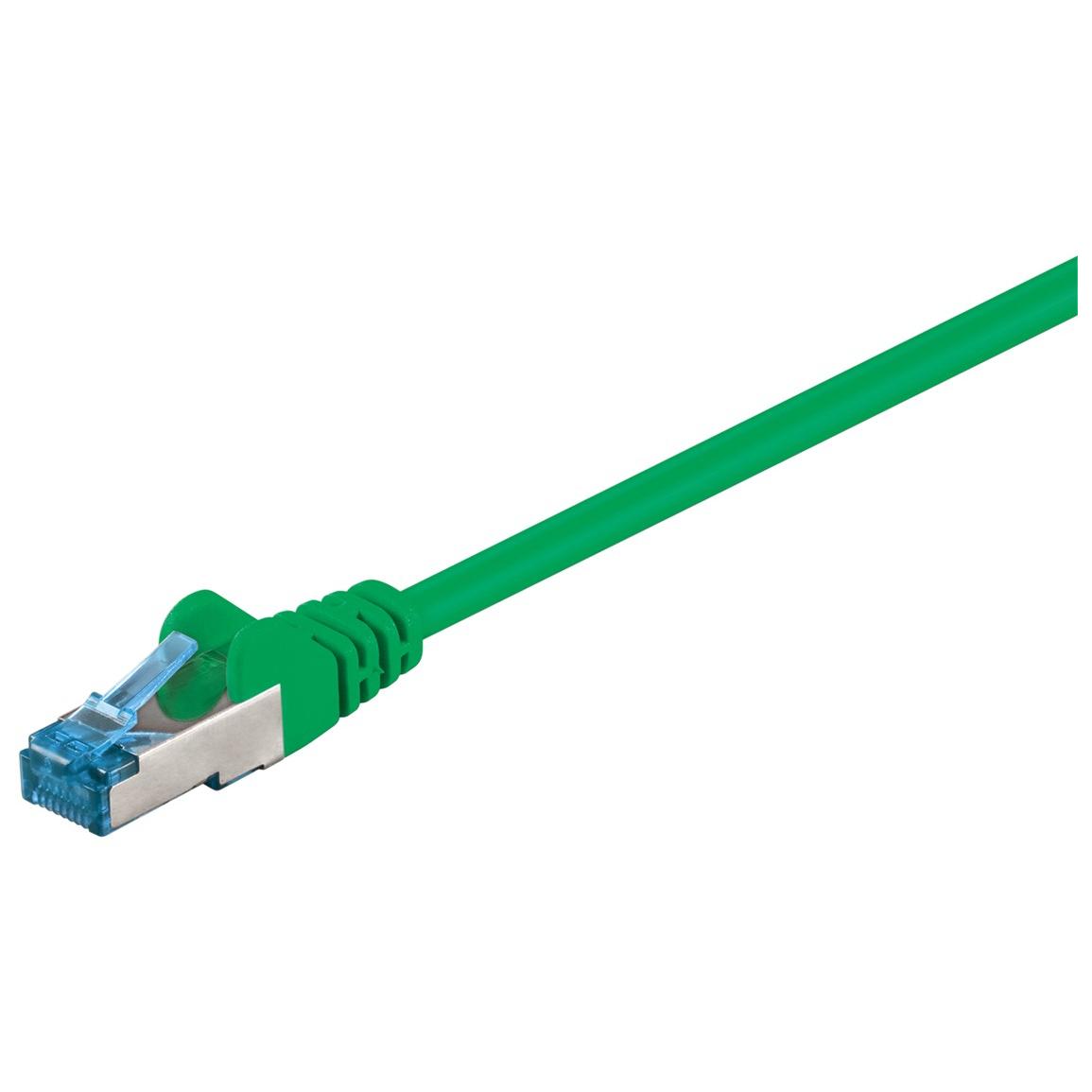 Wentronic - RJ-45 (M) to RJ-45 (M) Cable - 5m - SFTP, PiMF - CAT 6a - Halogen-free - Green