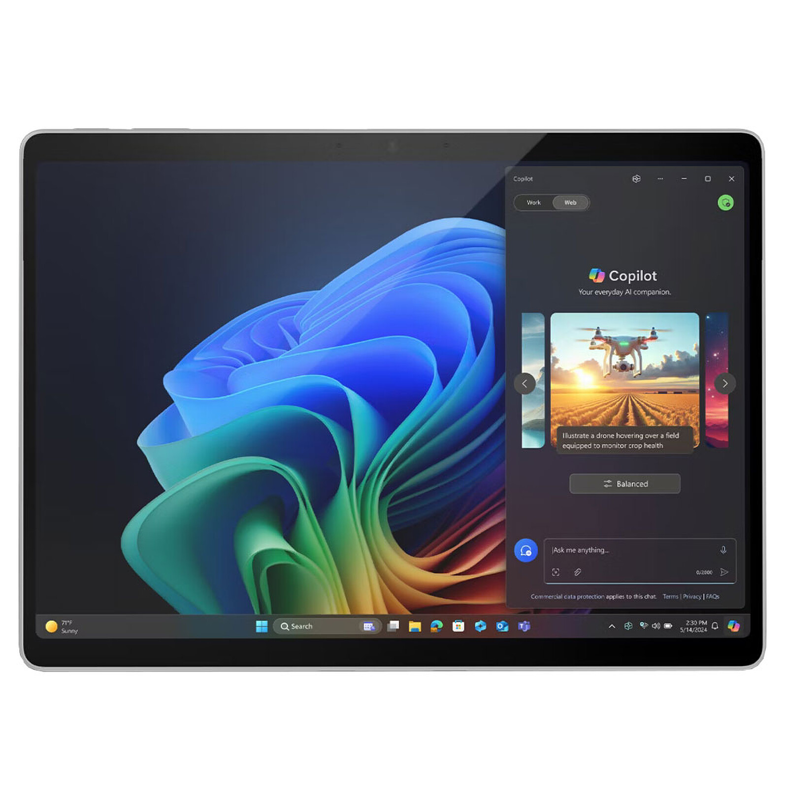 Microsoft Surface Pro Copilot+ PC 11e pour l'entreprise - Platine (EP2-20146)