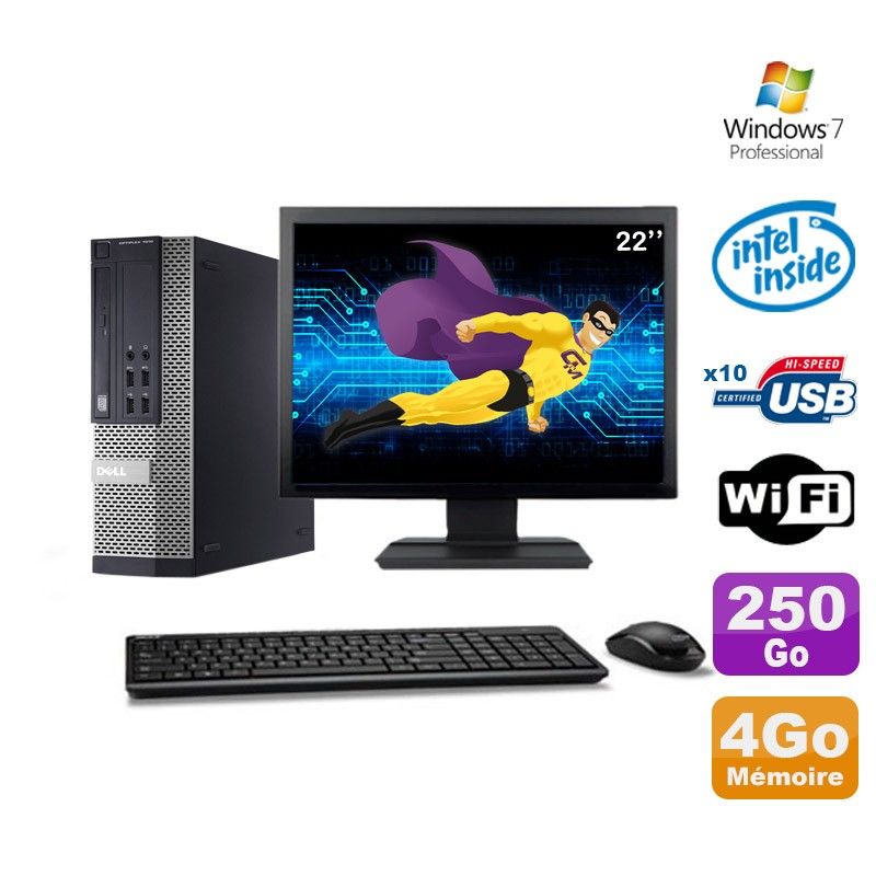 Dell Optiplex 990 SFF Desktop PC - 2.7GHz Intel G630, 4GB RAM, 250GB HDD, DVD Drive, WiFi, Windows 7 Pro